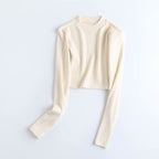Slim Short Long Sleeved T Shirt Women  Highwaist Flared Trousers