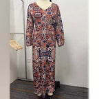 Printed Long Slimming Dress