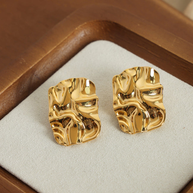 Square Pleated Earrings Jewelry Women Hover Image