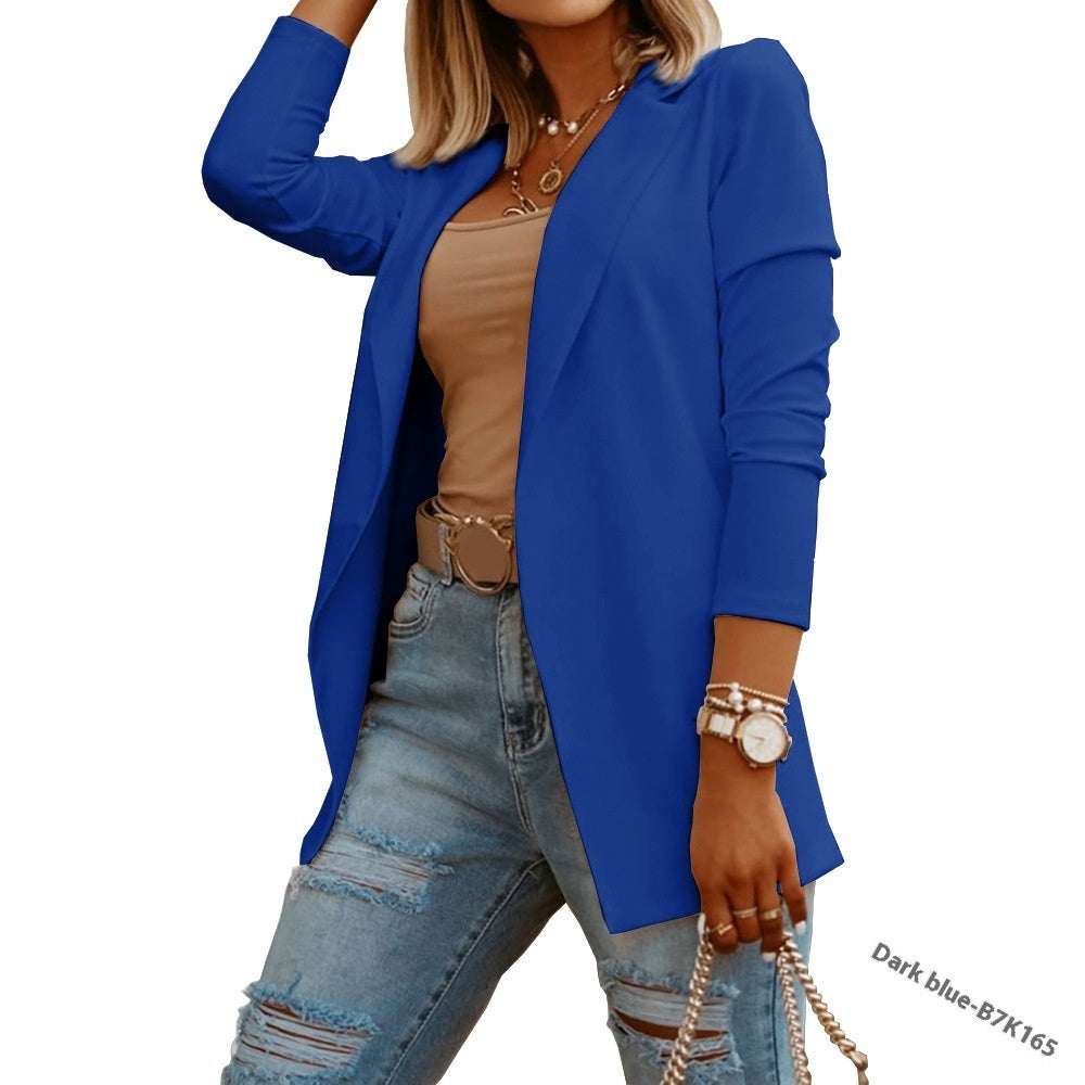 Casual Commuter Solid Color Blazer