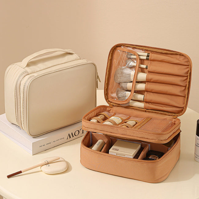 Portable Oxford Cloth Makeup Bag With Dividers Hover Image