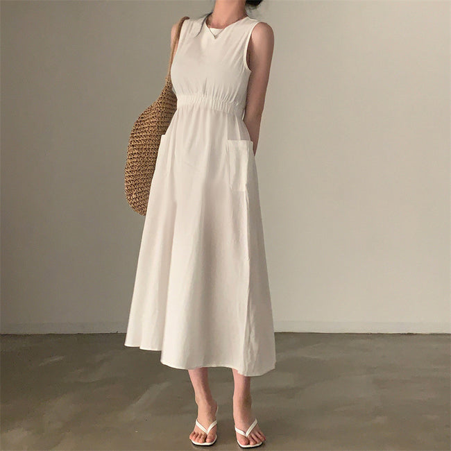 Pocket Sleeveless Vest Dress Women Hover Image