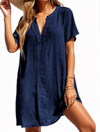 Women's Casual V-neck Shirt Beach Dress