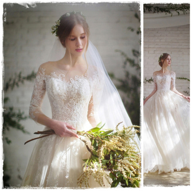 Wedding Dress Bride Lace Sleeves Dress Main Image