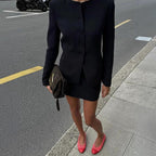 Women's Clothing Graceful Suit Jacket Mid-length Dress Set