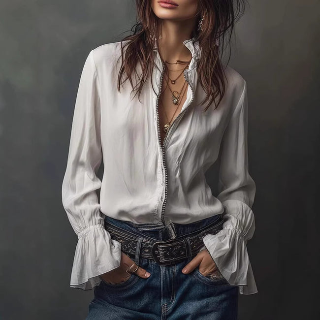 European And American Style Casual Resort Shirt For Women Hover Image