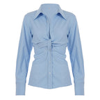Fashion Design Sense Buttoned Waist Long Sleeve Shirt Women