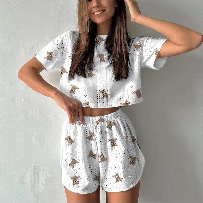 Sports And Leisure Suit Women's Printed Short Two-piece Set Hover Image