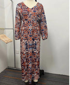 Printed Long Slimming Dress