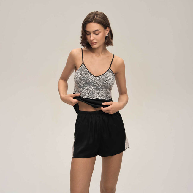 Lace Camisole Shorts Womens Loungewear Casual Set Hover Image