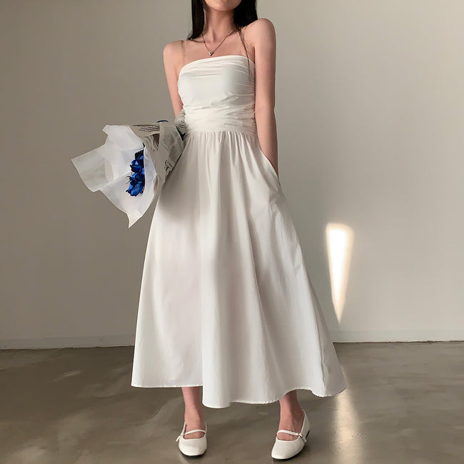 Tube Top Women's Slimming Vacation Long Dress Hover Image