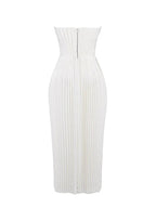 Fashion Elegant V-neck Sleeveless Pleated Dress