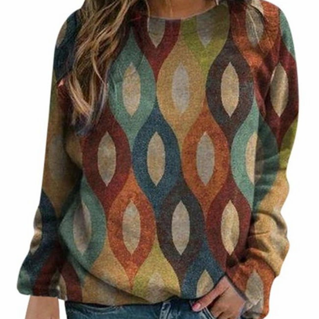 New Ladies Pattern Pattern Printing Sweater Urban Casual Sweater Women Main Image