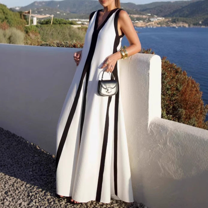 New Women's Contrast Color Fashion Casual Dress