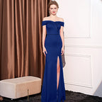 Women's Off-shoulder Slim-fit Elegant Ladies Banquet Dinner Long Fish Tail Skirt