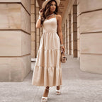 New Solid Color Suspender Dress For Women