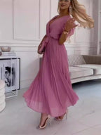 Fashion Personality Lady Solid Color Dress