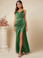 Spring Summer Satin Slip Dress For Women