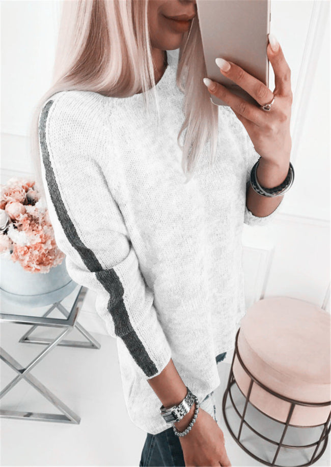 Simple Women's Round Neck Pullover Sweater Sweater Women Main Image