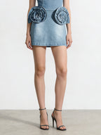 Stylish 3D Floral High-waisted Skirt