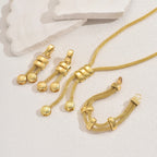 Women's Jewelry Set 18K Electroplated Long Necklace Geometric Bracelet For Women