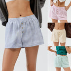 Striped Plaid Leisure Commute Shorts For Women