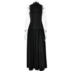 Round Neck Dress Fashion Girl Sleeveless Backless Slim Fit Satin Dress
