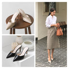 Stiletto heels with pointed toes