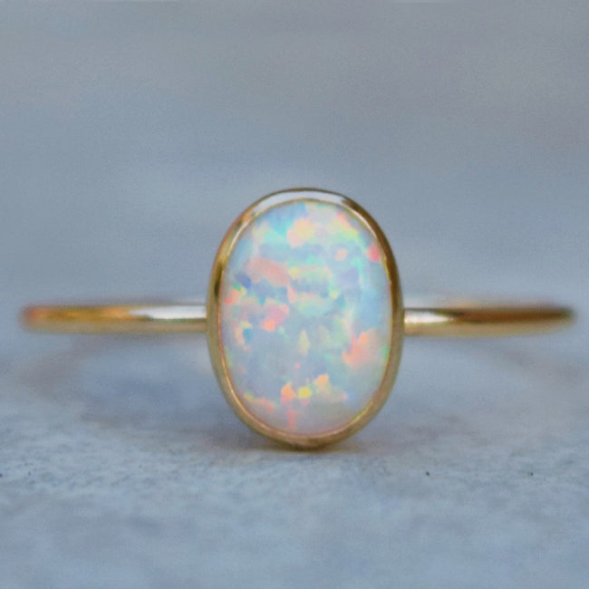 Gold Opal Ring For Women Rings Main Image