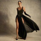 Sleeveless Patchwork Chiffon Dress For Women
