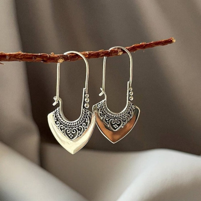 Bohemian Carved Pattern Earrings Women Jewelry Hover Image