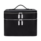 New Double-layer Large-capacity PU Portable Makeup Bag