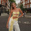 Resort-style Strapless Backless Hollow-out Printed Halterneck Vest For Women