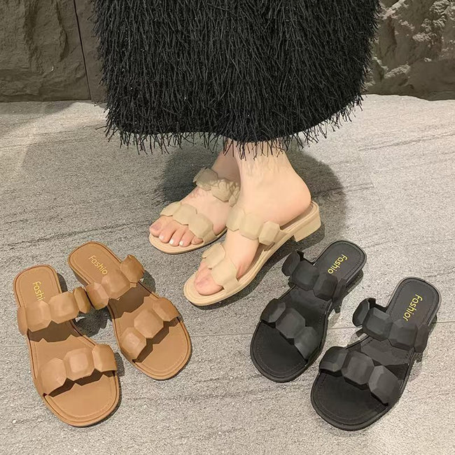 Fashionable Simple Square Toe Sandals For Women Hover Image