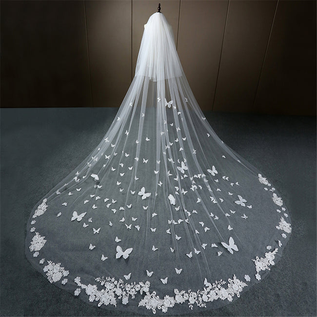Starry Sky Veil Bridal Wedding Dress Hover Image