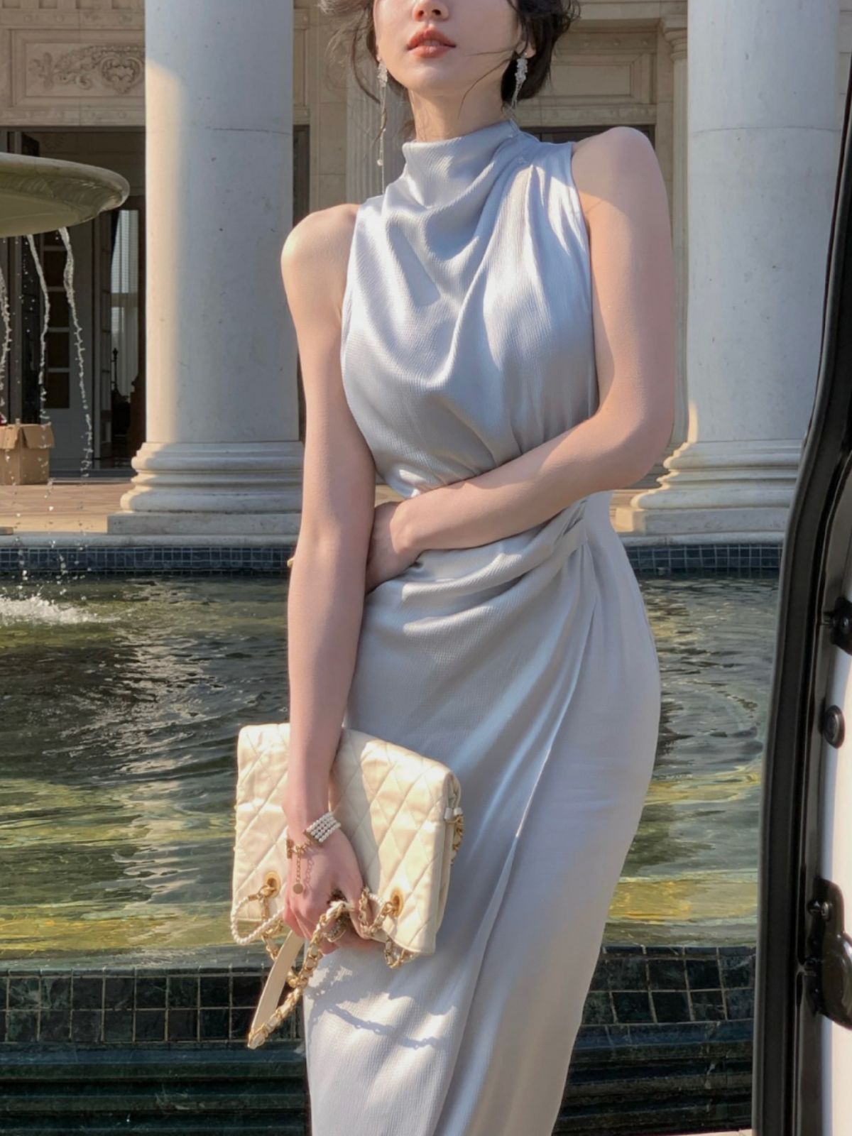 Women's Special-interest Design Satin Dress