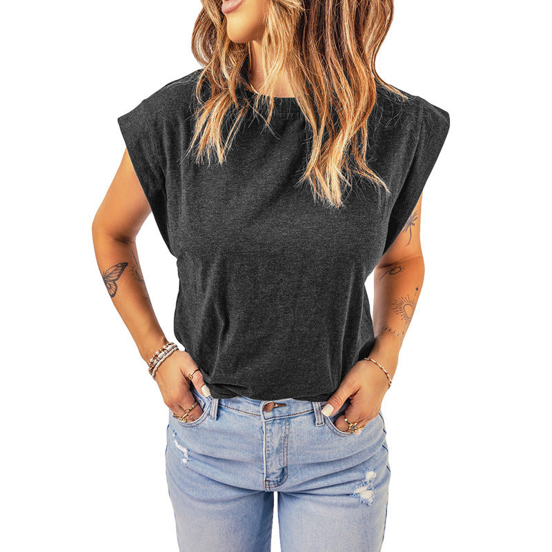 European And American Summer Loose Knitted Bottoming Shirt Sleeveless Round Neck Shirt Women