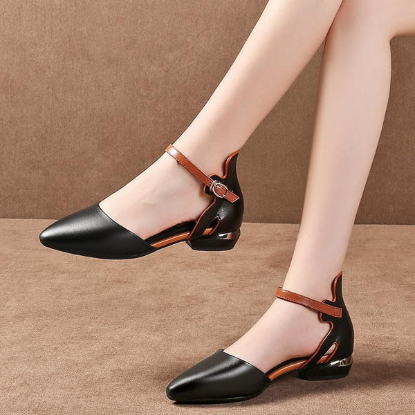 Coarse Heel Sandals Women Buckle Large