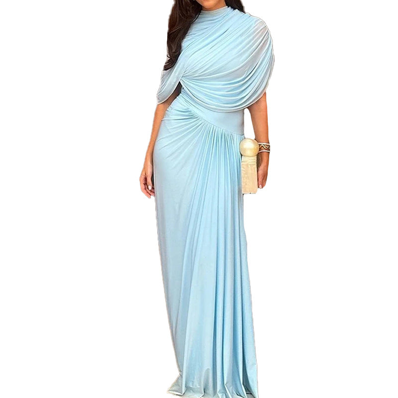Elegant Figure-flattering Pleated Dress For Women