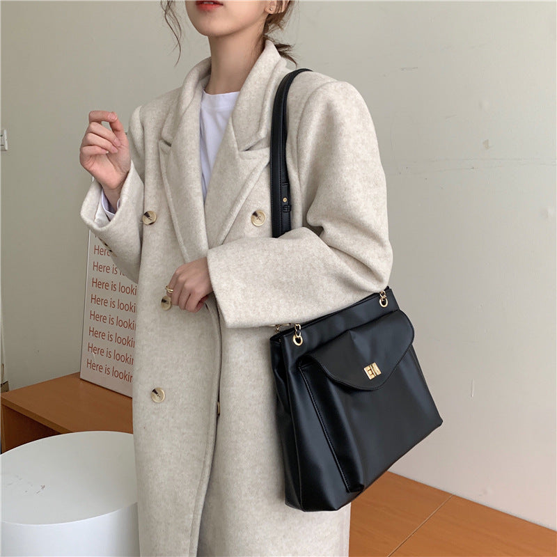 Korean Version Of Fashion, Large Capacity, Simple, Retro, Wild, One-shoulder, Diagonal, Large Bag Women