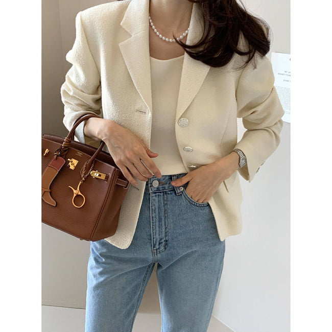 Slim-fit Tweed Jacket Long-sleeve Blazer Main Image