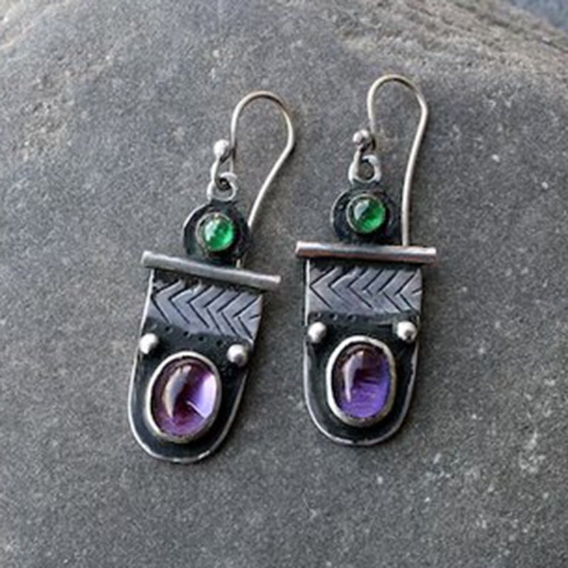 Retro Geometric Round Zircon Trendy Jewelry Earrings For Women
