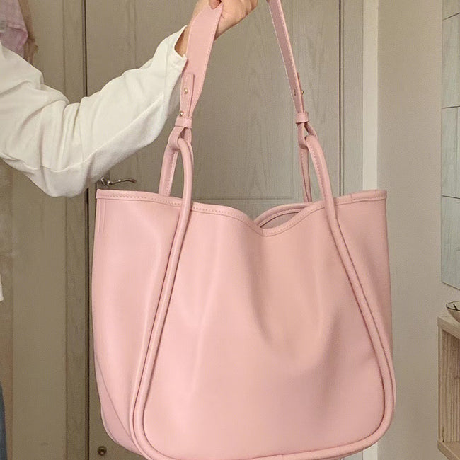 Large Capacity Soft Leather Tote Shoulder Bag Women Hover Image