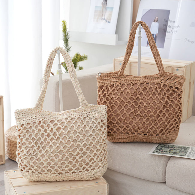 Handwoven Bag Casual Straw Tote Bag Hover Image