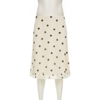 Women's French-style Color Matching Polka Dot Side Zipper Pleated Hip Skirt