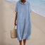 Plus Size Women's Blouse Pocket Short Sleeve Dress