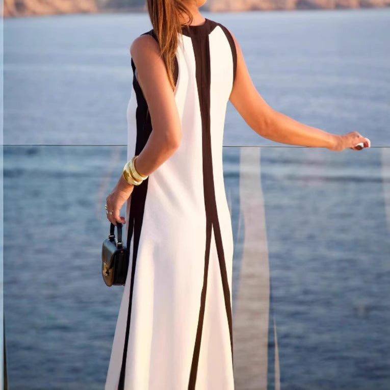 New Women's Contrast Color Fashion Casual Dress