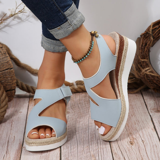 Plus Size Straw High Heel Sandals For Women Main Image