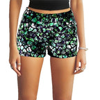 Elegant Slimming Statement Print Color Block Sizzling Hot Shorts For Women