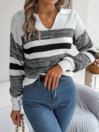 Fashion Striped Knitted Pullover Sweater Women